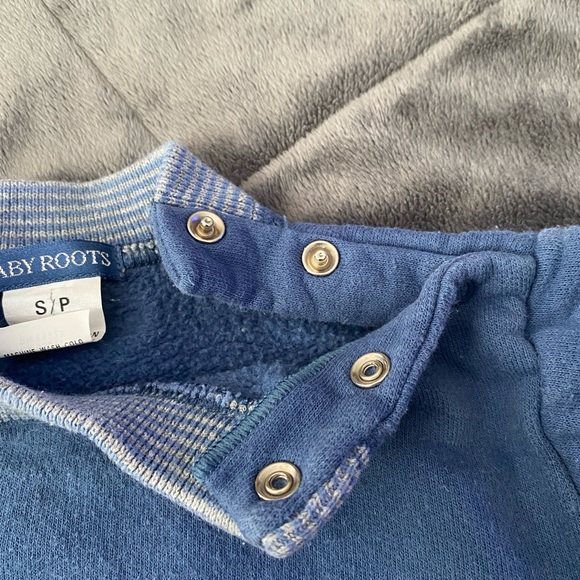 Baby Roots Striped Buttoned Down Crewneck - Picture 7 of 10